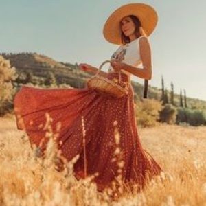 Anthropologie Rust Maxi Skirt